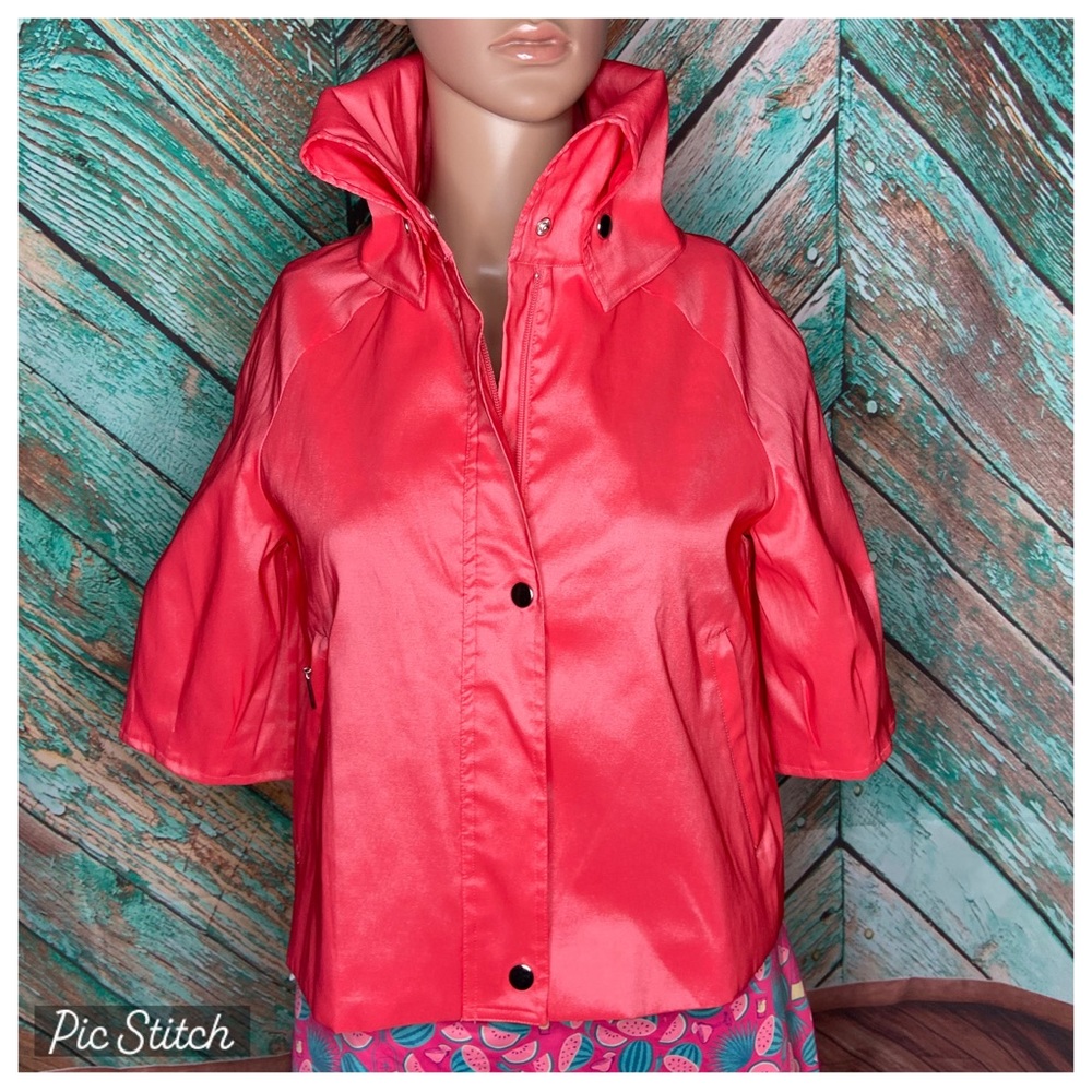 Samuel Dong Dupioni Water Resistant Cropped Coral… - image 3